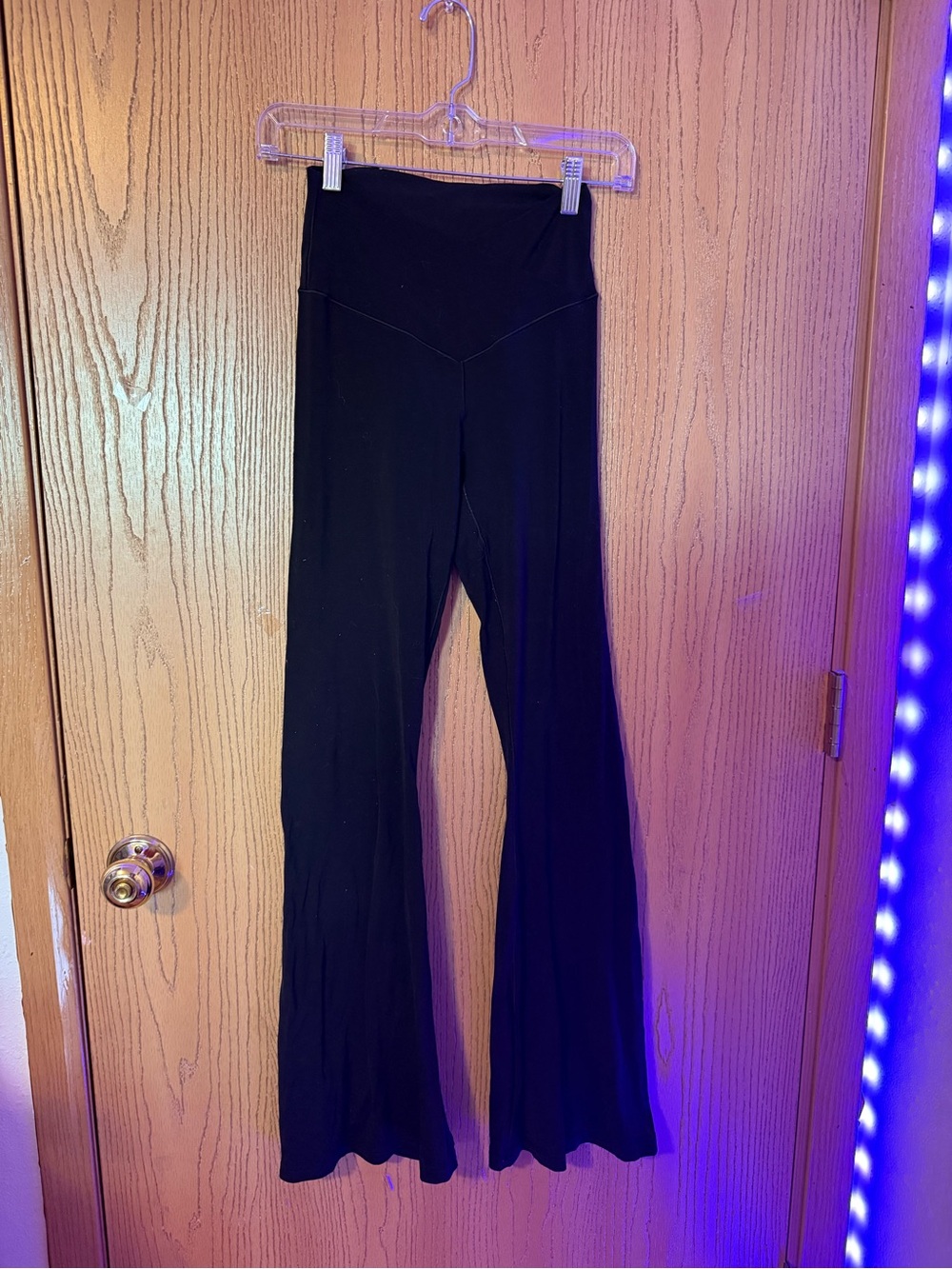 Black High-Waist Flared Yoga Pants